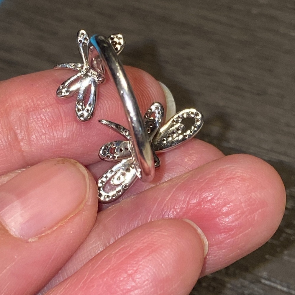 Diamond Double Dragonfly Ring - image 5